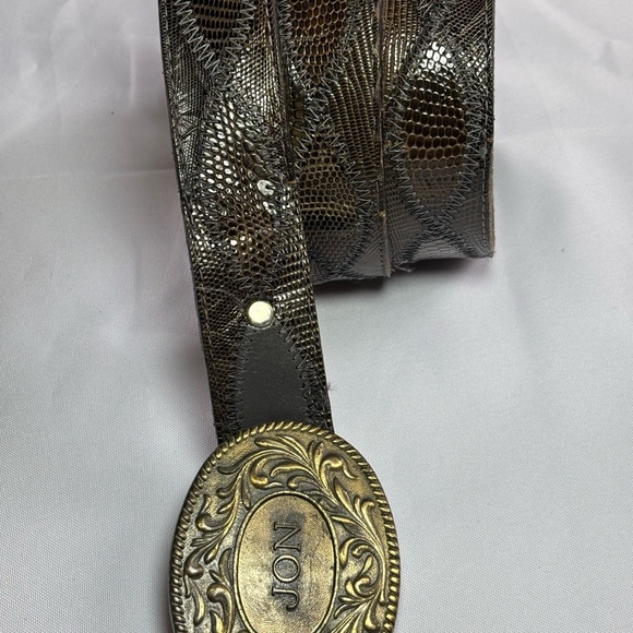 Vtg Fort Worth Leather Men's Brown Patterned Leather Belt, 51411 Size 40 - Picture 8 of 12